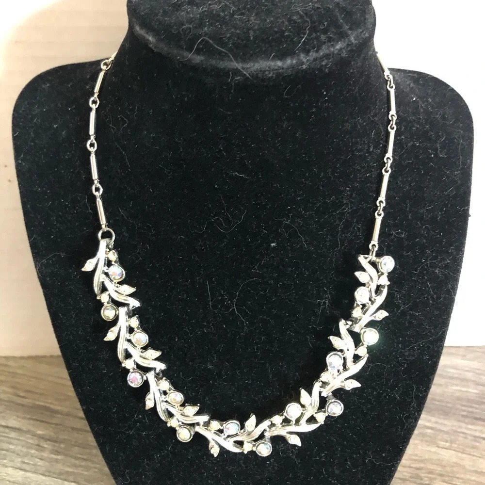 Vtg Rhinestone Necklace - Picture 3 of 9